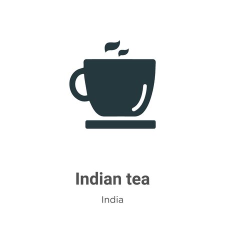 Indian tea vector icon on white background. Flat vector indian tea icon symbol sign from modern india collection for mobile concept and web apps design.のイラスト素材