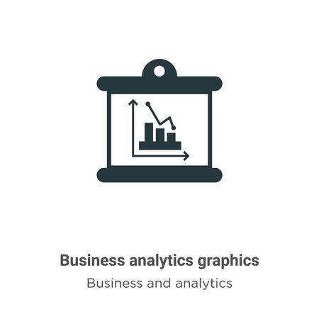 Business analytics graphics vector icon on white background. Flat vector business analytics graphics icon symbol sign from modern business and analytics collection for mobile concept and web appsのイラスト素材