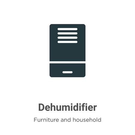 Dehumidifier vector icon on white background. Flat vector dehumidifier icon symbol sign from modern furniture and household collection for mobile concept and web apps design.のイラスト素材