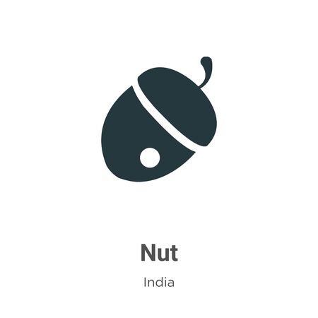 Nut vector icon on white background. Flat vector nut icon symbol sign from modern india collection for mobile concept and web apps design.のイラスト素材