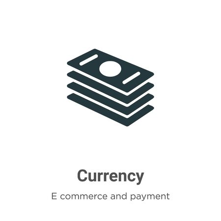 Currency vector icon on white background. Flat vector currency icon symbol sign from modern e commerce and payment collection for mobile concept and web apps design.のイラスト素材
