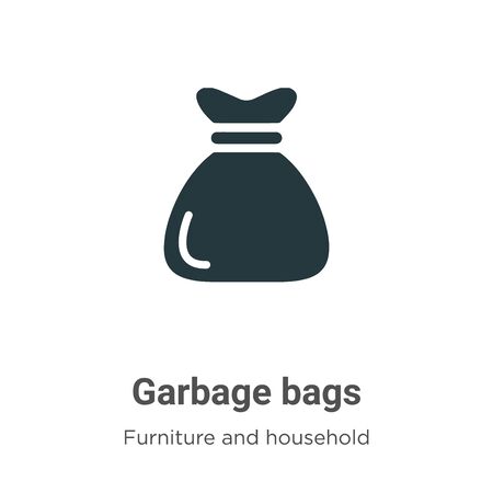 Garbage bags vector icon on white background. Flat vector garbage bags icon symbol sign from modern furniture and household collection for mobile concept and web apps design.のイラスト素材