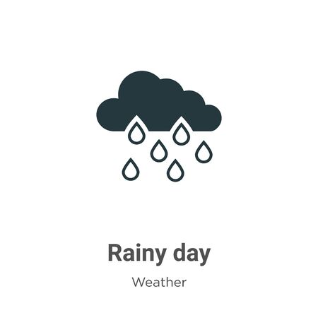 Rainy day vector icon on white background. Flat vector rainy day icon symbol sign from modern weather collection for mobile concept and web apps design.のイラスト素材