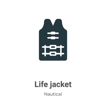 Life jacket vector icon on white background. Flat vector life jacket icon symbol sign from modern nautical collection for mobile concept and web apps design.のイラスト素材