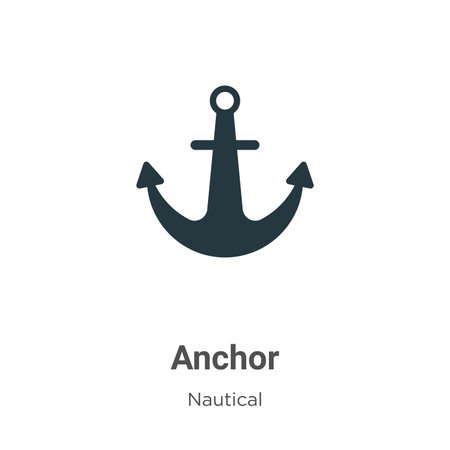Anchor vector icon on white background. Flat vector anchor icon symbol sign from modern nautical collection for mobile concept and web apps design.のイラスト素材