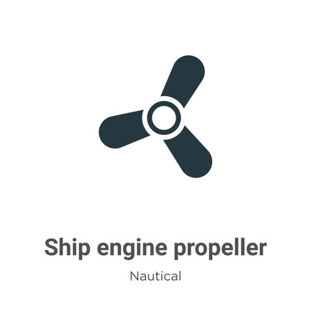 Ship engine propeller vector icon on white background. Flat vector ship engine propeller icon symbol sign from modern nautical collection for mobile concept and web apps design.のイラスト素材