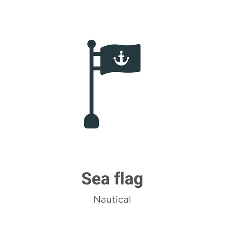 Sea flag vector icon on white background. Flat vector sea flag icon symbol sign from modern nautical collection for mobile concept and web apps design.のイラスト素材