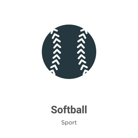 Softball vector icon on white background. Flat vector softball icon symbol sign from modern sport collection for mobile concept and web apps design.のイラスト素材