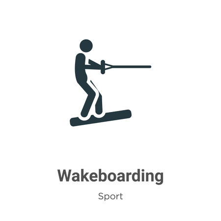 Wakeboarding vector icon on white background. Flat vector wakeboarding icon symbol sign from modern sport collection for mobile concept and web apps design.のイラスト素材