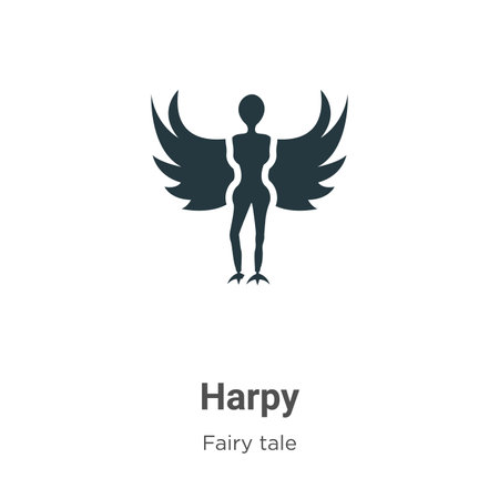 Harpy vector icon on white background. Flat vector harpy icon symbol sign from modern fairy tale collection for mobile concept and web apps design.のイラスト素材