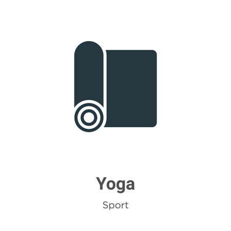 Yoga vector icon on white background. Flat vector yoga icon symbol sign from modern sport collection for mobile concept and web apps design.のイラスト素材