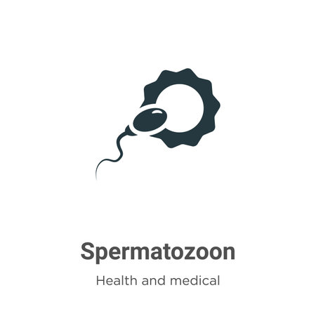 Spermatozoon vector icon on white background. Flat vector spermatozoon icon symbol sign from modern health and medical collection for mobile concept and web apps design.のイラスト素材