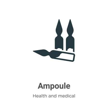 Ampoule vector icon on white background. Flat vector ampoule icon symbol sign from modern health and medical collection for mobile concept and web apps design.のイラスト素材