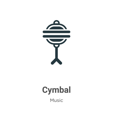 Cymbal vector icon on white background. Flat vector cymbal icon symbol sign from modern music collection for mobile concept and web apps design.のイラスト素材