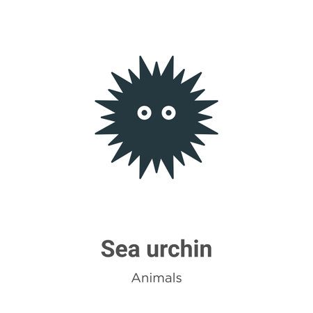 Sea urchin vector icon on white background. Flat vector sea urchin icon symbol sign from modern animals collection for mobile concept and web apps design.のイラスト素材