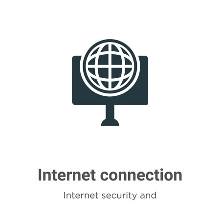 Internet connection vector icon on white background. Flat vector internet connection icon symbol sign from modern internet security and networking collection for mobile concept and web apps design.のイラスト素材