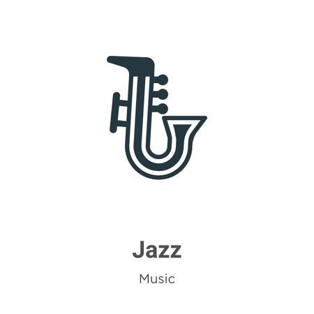 Jazz vector icon on white background. Flat vector jazz icon symbol sign from modern music collection for mobile concept and web apps design.のイラスト素材