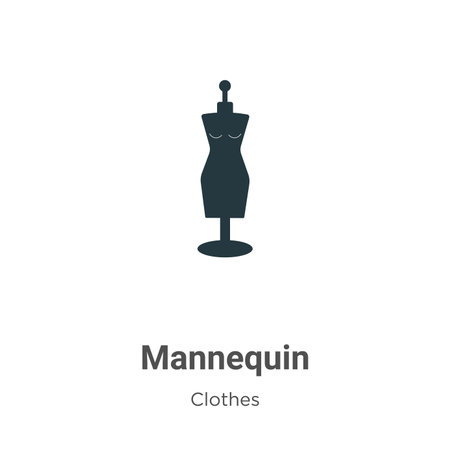 Mannequin vector icon on white background. Flat vector mannequin icon symbol sign from modern clothes collection for mobile concept and web apps design.のイラスト素材