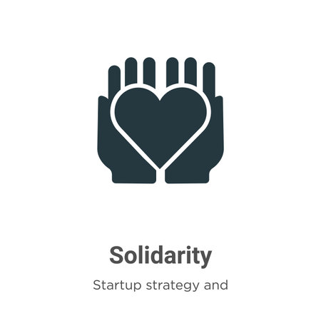 Solidarity vector icon on white background. Flat vector solidarity icon symbol sign from modern startup strategy and success collection for mobile concept and web apps design.のイラスト素材