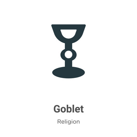 Goblet vector icon on white background. Flat vector goblet icon symbol sign from modern religion collection for mobile concept and web apps design.のイラスト素材