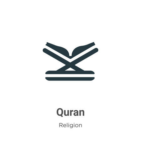 Quran vector icon on white background. Flat vector quran icon symbol sign from modern religion collection for mobile concept and web apps design.のイラスト素材