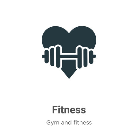 Fitness vector icon on white background. Flat vector fitness icon symbol sign from modern gym and fitness collection for mobile concept and web apps design.のイラスト素材