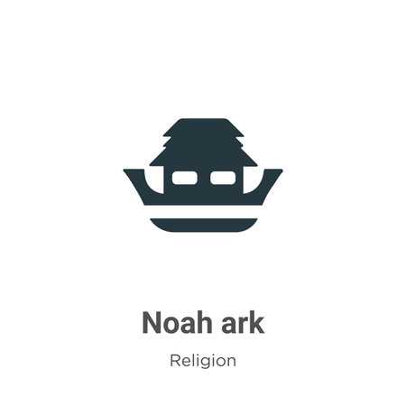 Noah ark vector icon on white background. Flat vector noah ark icon symbol sign from modern religion collection for mobile concept and web apps design.のイラスト素材