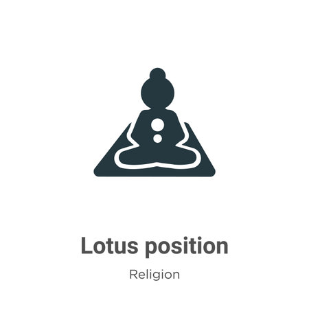 Lotus position vector icon on white background. Flat vector lotus position icon symbol sign from modern religion collection for mobile concept and web apps design.のイラスト素材