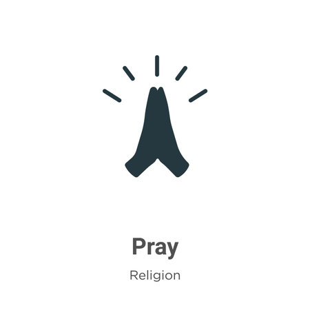 Pray vector icon on white background. Flat vector pray icon symbol sign from modern religion collection for mobile concept and web apps design.のイラスト素材