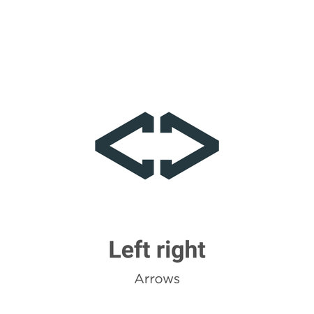 Left right vector icon on white background. Flat vector left right icon symbol sign from modern arrows collection for mobile concept and web apps design.のイラスト素材