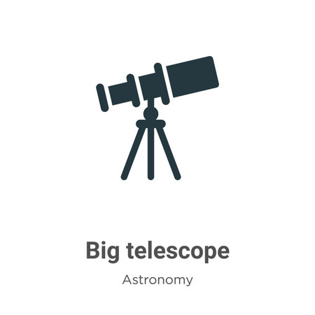 Big telescope vector icon on white background. Flat vector big telescope icon symbol sign from modern astronomy collection for mobile concept and web apps design.のイラスト素材