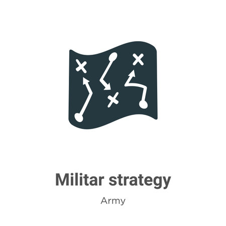 Militar strategy vector icon on white background. Flat vector militar strategy icon symbol sign from modern army collection for mobile concept and web apps design.のイラスト素材