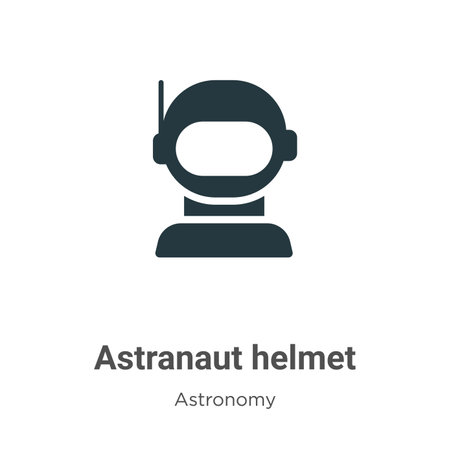 Astranaut helmet vector icon on white background. Flat vector astranaut helmet icon symbol sign from modern astronomy collection for mobile concept and web apps design.のイラスト素材