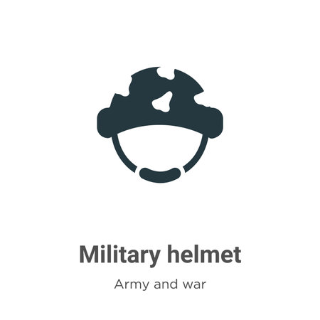 Military helmet vector icon on white background. Flat vector military helmet icon symbol sign from modern army and war collection for mobile concept and web apps design.のイラスト素材