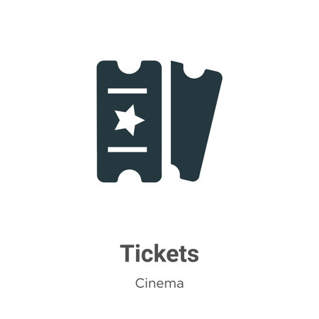 Tickets vector icon on white background. Flat vector tickets icon symbol sign from modern cinema collection for mobile concept and web apps design.のイラスト素材