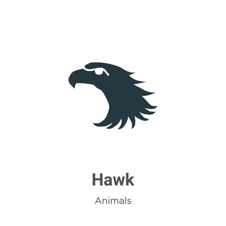 Hawk vector icon on white background. Flat vector hawk icon symbol sign from modern animals collection for mobile concept and web apps design.のイラスト素材