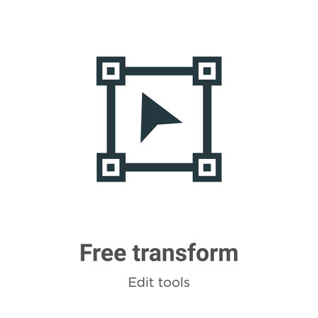 Free transform vector icon on white background. Flat vector free transform icon symbol sign from modern edit tools collection for mobile concept and web apps design.のイラスト素材