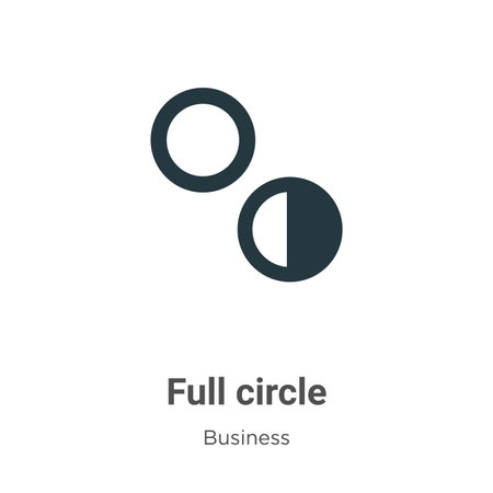 Full circle vector icon on white background. Flat vector full circle icon symbol sign from modern business collection for mobile concept and web apps design.のイラスト素材