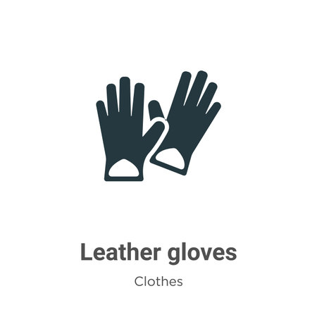 Leather gloves vector icon on white background. Flat vector leather gloves icon symbol sign from modern clothes collection for mobile concept and web apps design.のイラスト素材