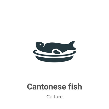 Cantonese fish vector icon on white background. Flat vector cantonese fish icon symbol sign from modern culture collection for mobile concept and web apps design.のイラスト素材