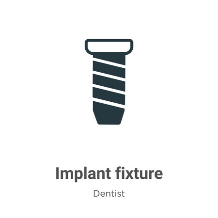 Implant fixture vector icon on white background. Flat vector implant fixture icon symbol sign from modern dentist collection for mobile concept and web apps design.のイラスト素材