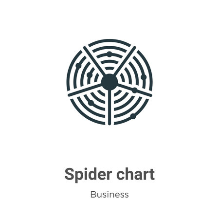 Spider chart vector icon on white background. Flat vector spider chart icon symbol sign from modern business collection for mobile concept and web apps design.のイラスト素材