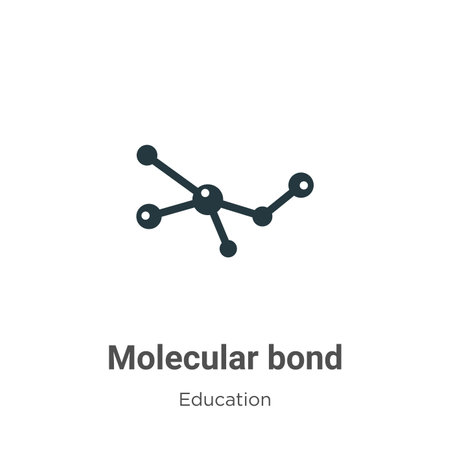 Molecular bond vector icon on white background. Flat vector molecular bond icon symbol sign from modern education collection for mobile concept and web apps design.のイラスト素材