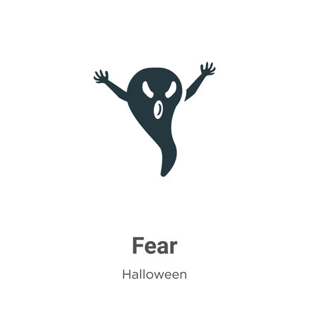 Fear vector icon on white background. Flat vector fear icon symbol sign from modern halloween collection for mobile concept and web apps design.のイラスト素材