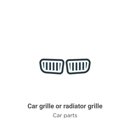 Car grille or radiator grille vector icon on white background. Flat vector car grille or radiator grille icon symbol sign from modern car parts collection for mobile concept and web apps design.