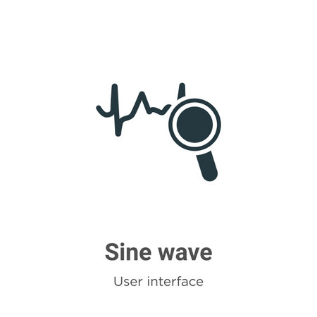 Sine wave vector icon on white background. Flat vector sine wave icon symbol sign from modern user interface collection for mobile concept and web apps design.
