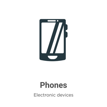 Phones vector icon on white background. Flat vector phones icon symbol sign from modern electronic devices collection for mobile concept and web apps design.のイラスト素材