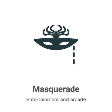 Masquerade vector icon on white background. Flat vector masquerade icon symbol sign from modern entertainment and arcade collection for mobile concept and web apps design.のイラスト素材