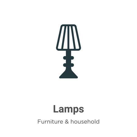 Lamps vector icon on white background. Flat vector lamps icon symbol sign from modern furniture and household collection for mobile concept and web apps design.のイラスト素材