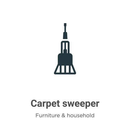 Carpet sweeper vector icon on white background. Flat vector carpet sweeper icon symbol sign from modern furniture and household collection for mobile concept and web apps design.のイラスト素材